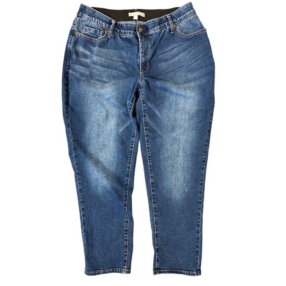 Woman Within 18W Stretchy Straight Leg Denim Jeans Excellent Condition - Picture 2 of 11